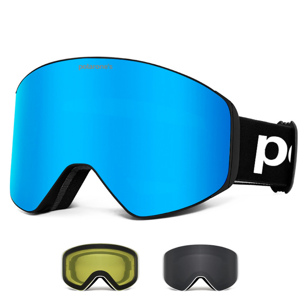 Polarone's SKI+3 blue Lyžiarske okuliare s vymeniteľnými sklami REVO / polarizačné / nočné