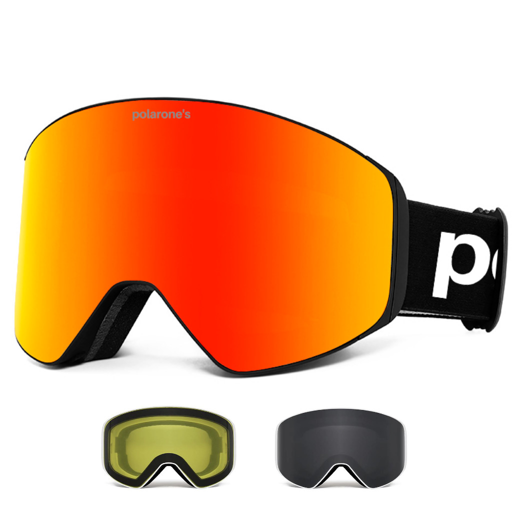 Polarone's SKI+3 orange Lyžiarske okuliare s vymeniteľnými sklami REVO / polarizačné / nočné